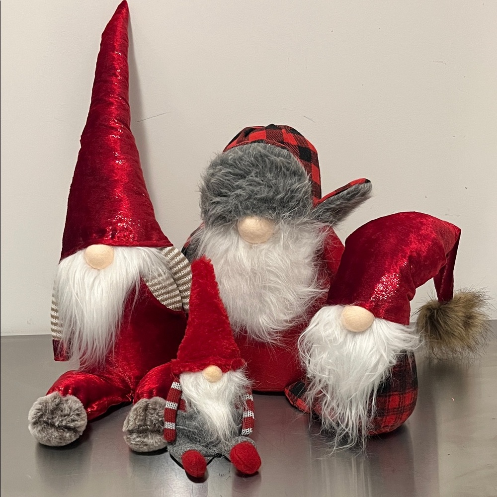 Charming Red and Gray Holiday Gnome Collection